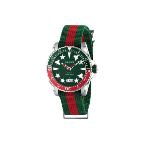GUCCI Dive Collection Кварцевые часы с зеленым циферблатом женские