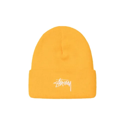 Stussy Акриловые Шапки-Бини Золотого Цвета Унисекс