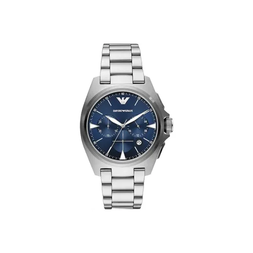 EMPORIO ARMANI Мужские часы Кварцевый механизм Ремешок из нержавеющей стали Синий циферблат Часы AR11411