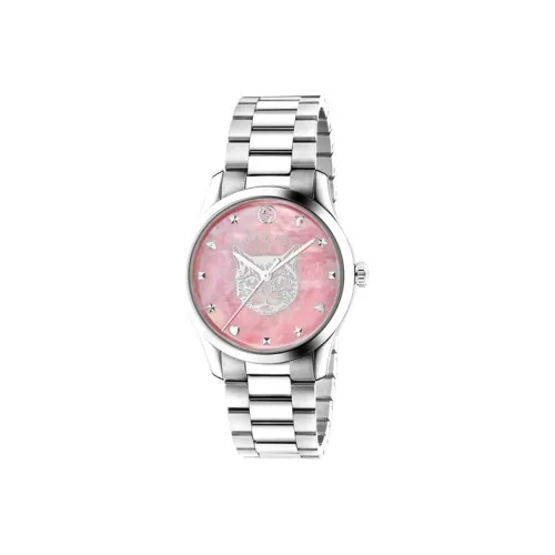 GUCCI G Timeless Collection Женские часы Кварцевый механизм Ремешок из нержавеющей стали Розовый циферблат