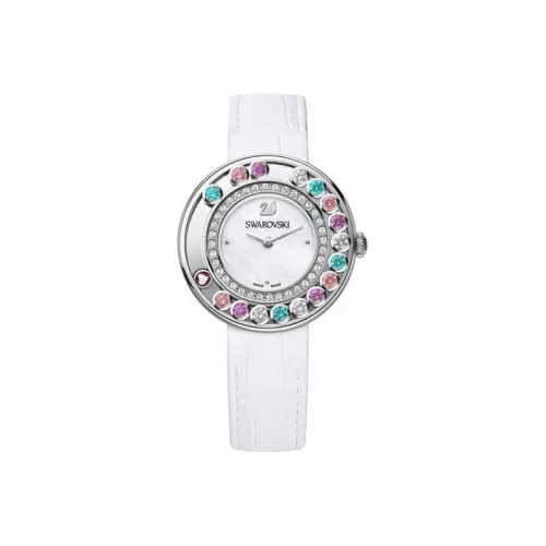 Swarovski Наручные часы Кварцевый механизм Кожаный ремешок Белый циферблат Женские часы