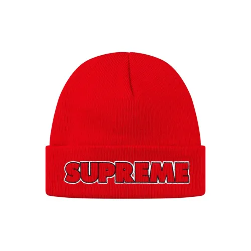 Supreme Acrylic Beanies Unisex Red Supreme Акриловые Шапки-бини Унисекс Красный