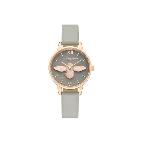 OLIVIA·BURTON Пчела Наручные часы Кварцевый механизм Коровья кожа Ремешок Розовое золото Циферблат Женские часы