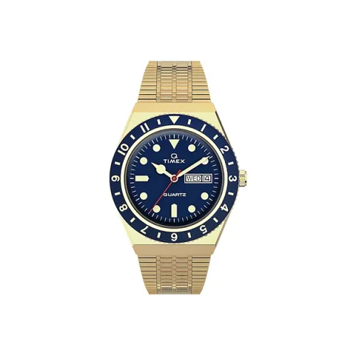 TIMEX Q Series Мужские часы Кварцевый механизм Ремешок из нержавеющей стали Синий циферблат