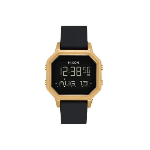NIXON Siren SS Наручные часы Электронный механизм Силиконовый ремешок 36 мм Черный циферблат Женские часы A1211_0