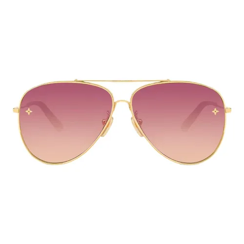 LOUIS VUITTON Pilote Сплав Рамка Авиатор Солнцезащитные Очки Женские Градиент Розовый
