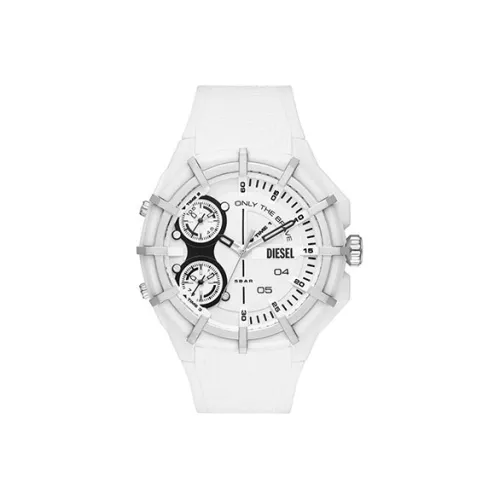 DIESEL Мужские часы Кварцевый механизм Смольный ремешок Белый циферблат DZ1988
