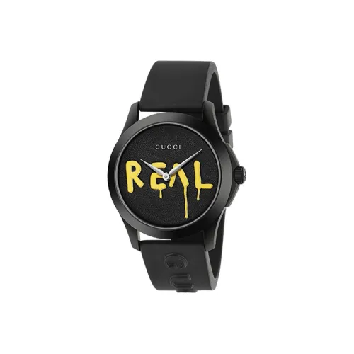 GUCCI G Timeless Collection Кварцевые часы Резиновый ремешок Черный циферблат Унисекс