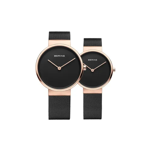 Bering Кварцевые часы механизм ремешок из нержавеющей стали черный циферблат унисекс