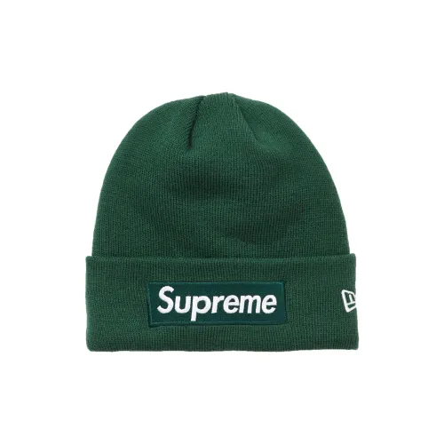 Supreme x New Era Акриловые шапки-бини унисекс зеленые