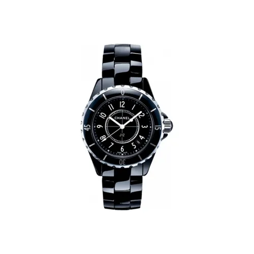 CHANEL J12 Часы Кварцевый механизм Керамика Ремешок Черный Циферблат Женские