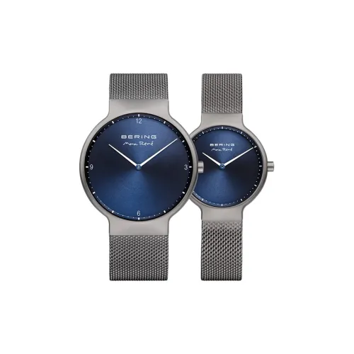 Bering Кварцевые часы механизм ремешок из нержавеющей стали 40 мм синий циферблат унисекс