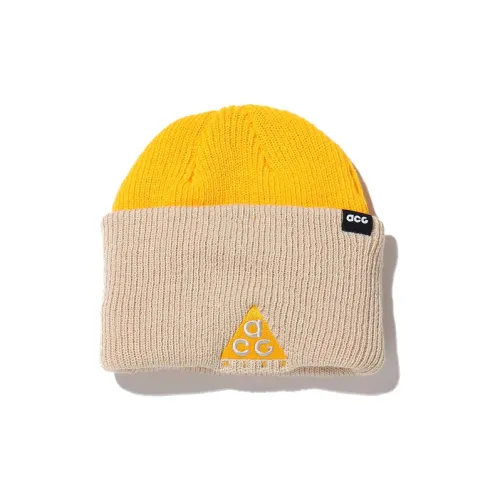 NIKE Акриловая шапка-бини, желтая, унисекс