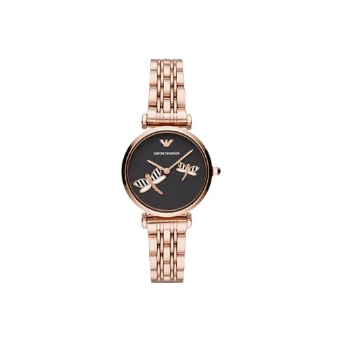 EMPORIO ARMANI Women's Watch Кварцевый механизм ремешок из нержавеющей стали 35 мм золотой циферблат