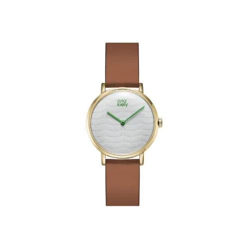 ORLA KIELY Women's Watch Кварцевый механизм ремень из натуральной кожи 35 мм белый циферблат модель OK2118