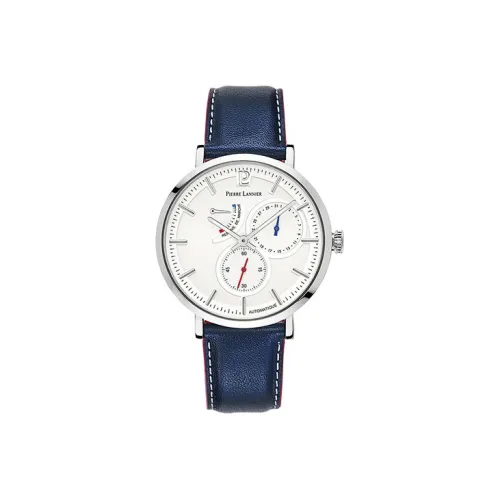 PierreLannier Evidence Collection Механические Мужские Часы Естественная Кожа Ремешок Белый Циферблат Мужские Часы