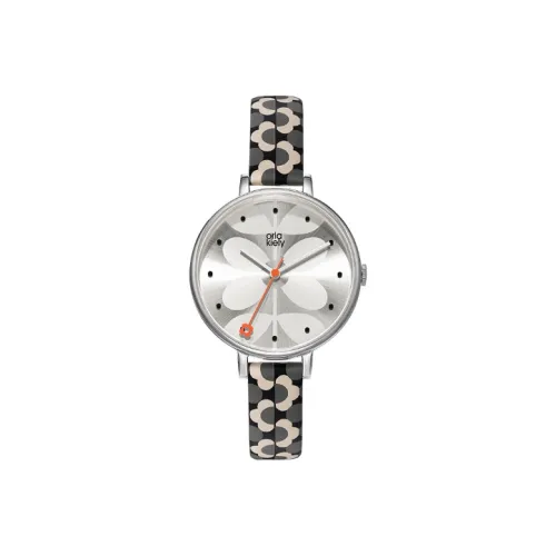 ORLA KIELY Women's Watch Кварцевый механизм Телячья кожа Ремешок 38 мм Серебристый циферблат OK2195