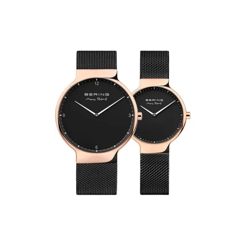 Bering Watch Кварцевый механизм Нержавеющая сталь Ремешок 40 мм Черный циферблат Унисекс