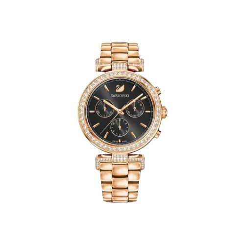 Swarovski Collection Женские часы Кварцевый механизм Ремешок из нержавеющей стали 38 мм Черный циферблат 5295366