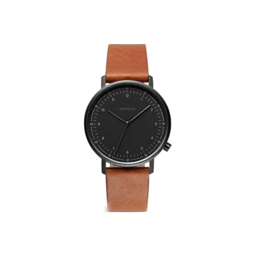 KOMONO Мужские часы Кварцевый механизм Кожаный ремешок Черный циферблат