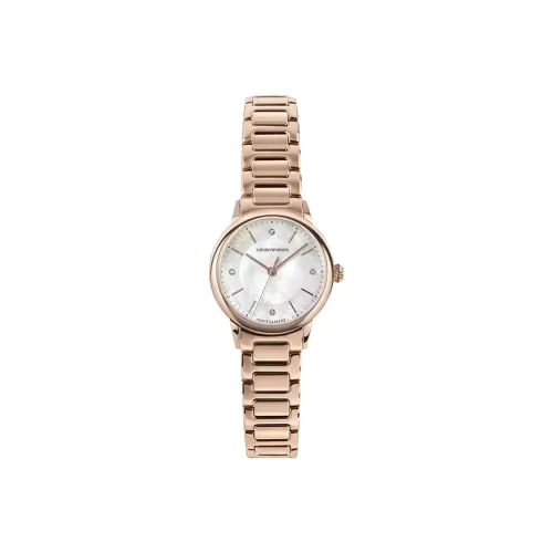 EMPORIO ARMANI Women's Watch Кварцевый механизм ремешок из нержавеющей стали 28 мм белый циферблат