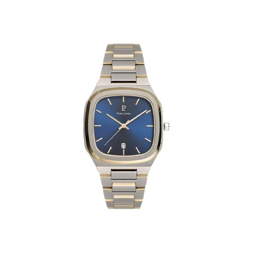 PierreLannier Reverse Square Collection Наручные часы Кварцевый механизм Ремешок из нержавеющей стали Синий циферблат