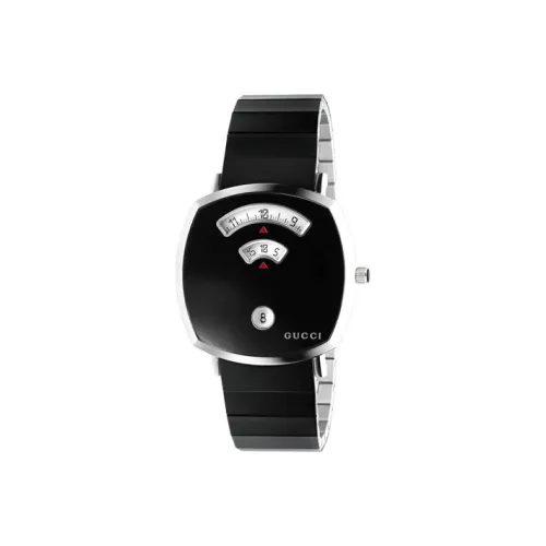 GUCCI Grip Collection Кварцевые часы механизм ремешок из нержавеющей стали черный циферблат унисекс