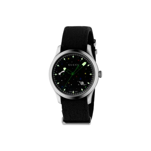 GUCCI G Timeless Collection Кварцевые часы Нейлоновый ремешок 38 мм Черный циферблат Унисекс