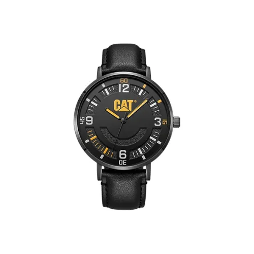 Коллекция CAT Наручные часы Кварцевый механизм Кожаный ремешок Черный циферблат Мужские часы