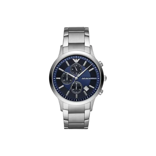 EMPORIO ARMANI Мужские часы Кварцевый механизм Стальной ремешок Синий циферблат Часы AR11164