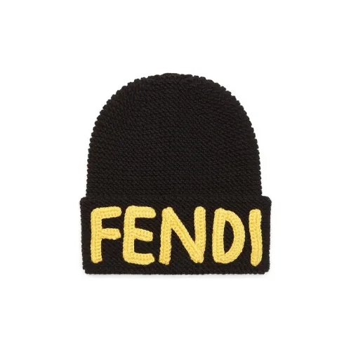 FENDI Шапки-бини Желтый Черный Унисекс