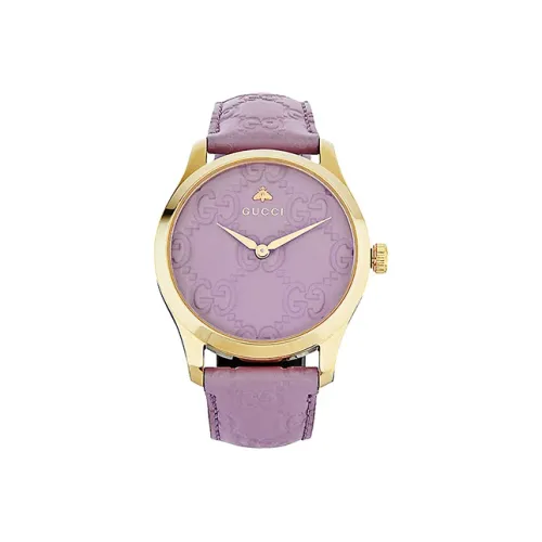 GUCCI G Timeless Collection Кварцевые часы Кожаный ремешок Фиолетовый циферблат Женские часы