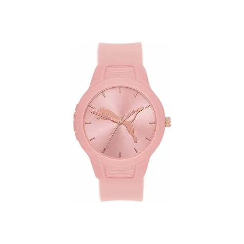 PUMA Reset V2 Series Кварцевые Женские Часы с Резиновым Ремешком и Розовым Циферблатом