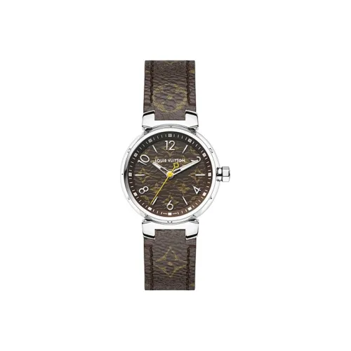 LOUIS VUITTON Наручные часы Кварцевый механизм Кожаный ремешок Многоцветный циферблат Унисекс QA070Z