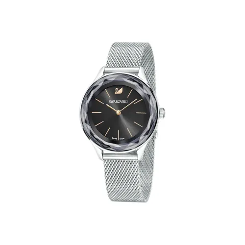 Swarovski Octea Nova Collection Кварцевые Женские Наручные Часы Холстовый Ремешок Черный Циферблат