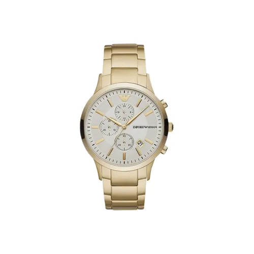 EMPORIO ARMANI Мужские часы Кварцевый механизм Ремешок из нержавеющей стали Белый циферблат Часы AR11332