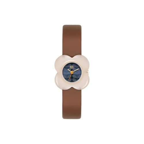 ORLA KIELY Women's Watch Кварцевый механизм ремень из натуральной кожи 27 мм синий циферблат модель OK2170 коричневый