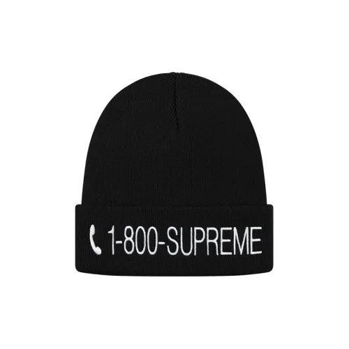 Supreme Acrylic Beanies Unisex Black Supreme Акриловые Шапки-бини Унисекс Черный