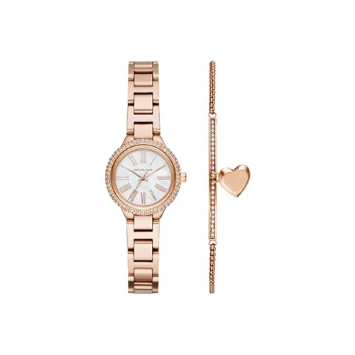 MICHAEL KORS Женские часы Кварцевый механизм Ремешок из нержавеющей стали Белый циферблат