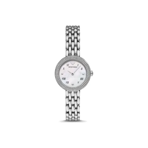 EMPORIO ARMANI Women's Watch Кварцевый механизм ремешок из нержавеющей стали белый циферблат