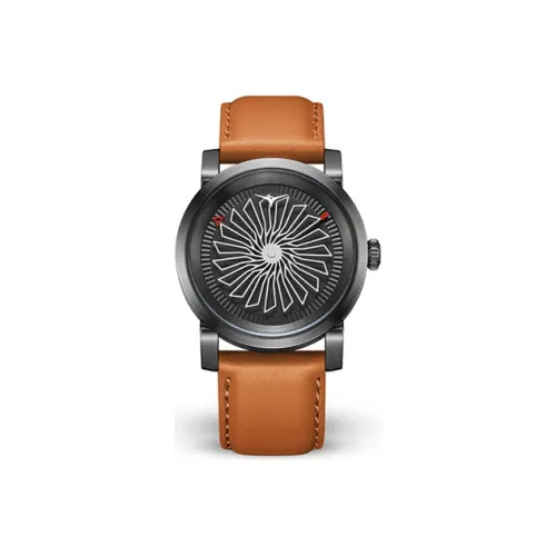 ZINVO Petal Instant Vortex Collection Наручные часы Автоматический механический механизм Кожаный ремешок Черный циферблат Женские часы