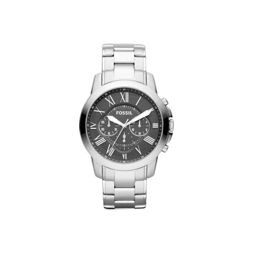 FOSSIL Наручные часы Кварцевый механизм Ремешок из нержавеющей стали Черный циферблат Мужские часы