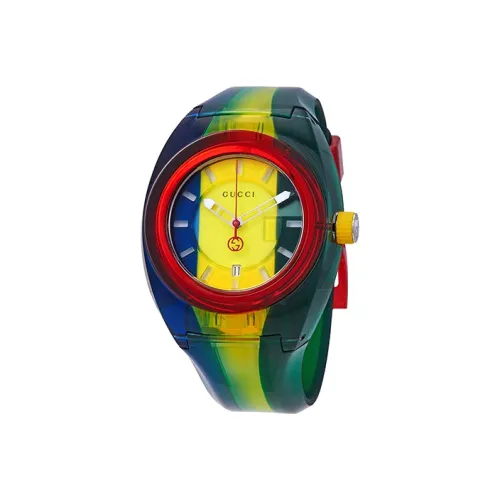 GUCCI Sync Collection Мужские часы Кварцевый механизм Резиновый ремешок 46 мм Многоцветный циферблат Часы YA137114