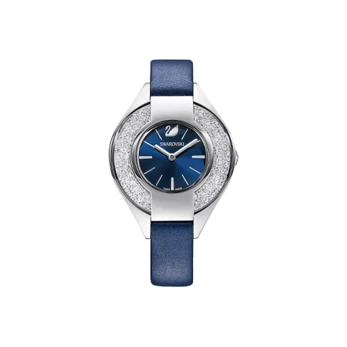 Swarovski SwarovskiCRYSTALLINE Коллекция Наручные часы Кварцевый механизм Кожаный ремешок Синий циферблат Женские часы 5547629