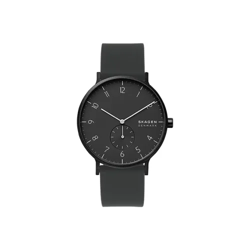 SKAGEN Cool Play Collection Мужские часы Кварцевый механизм Силиконовый ремешок Черный циферблат