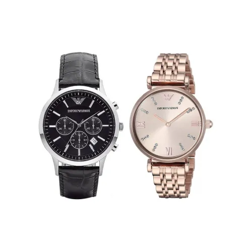 EMPORIO ARMANI Watch Кварцевый механизм Нержавеющая сталь Ремешок 43 мм Черный циферблат Унисекс