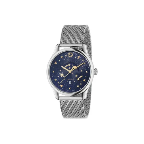 GUCCI Timeless Collection Мужские часы Кварцевый механизм Ремешок из нержавеющей стали 40 мм Синий циферблат