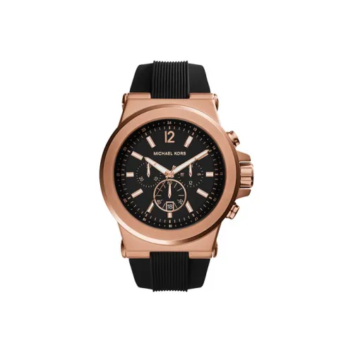 MICHAEL KORS Dylan Наручные часы Кварцевый механизм Силиконовый ремешок Черный циферблат Мужские часы MK8184