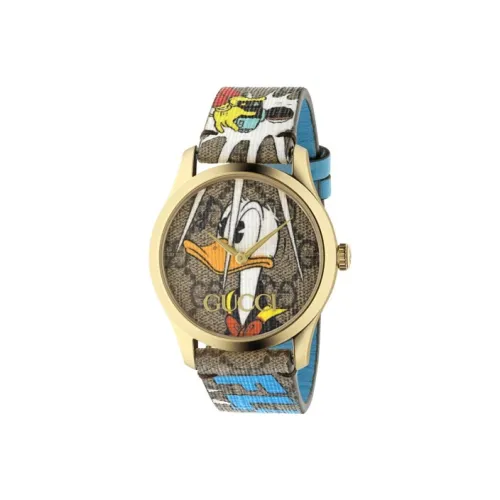 GUCCI G Timeless Collection Наручные часы Кварцевый механизм Ремешок из холщовой кожи Циферблат цвета кофе Женские часы