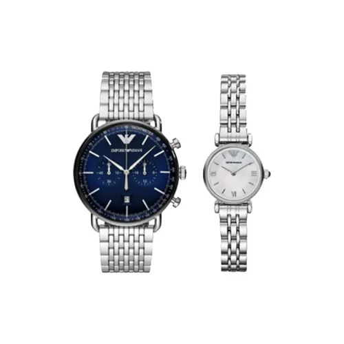 EMPORIO ARMANI Часы Кварцевый механизм Нержавеющая сталь Ремешок 43 мм Синий циферблат Унисекс